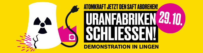 Bundesdeutsche Uranfabriken Lingen und Gronau abschalten – Exporte stoppen!