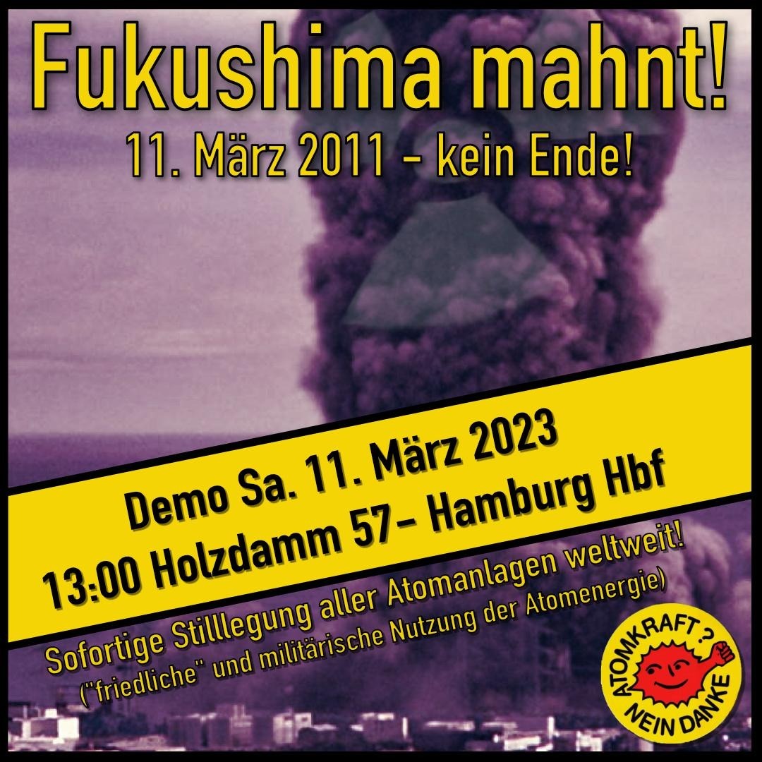 Hamburg im Anti-Atom-Frühling: Fukushima mahnt! Atomausstieg vollenden – Lesen ohne Atomstrom