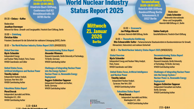 Präsentation Welt-Atom-Industrie-Status-Report 2025 in Berlin