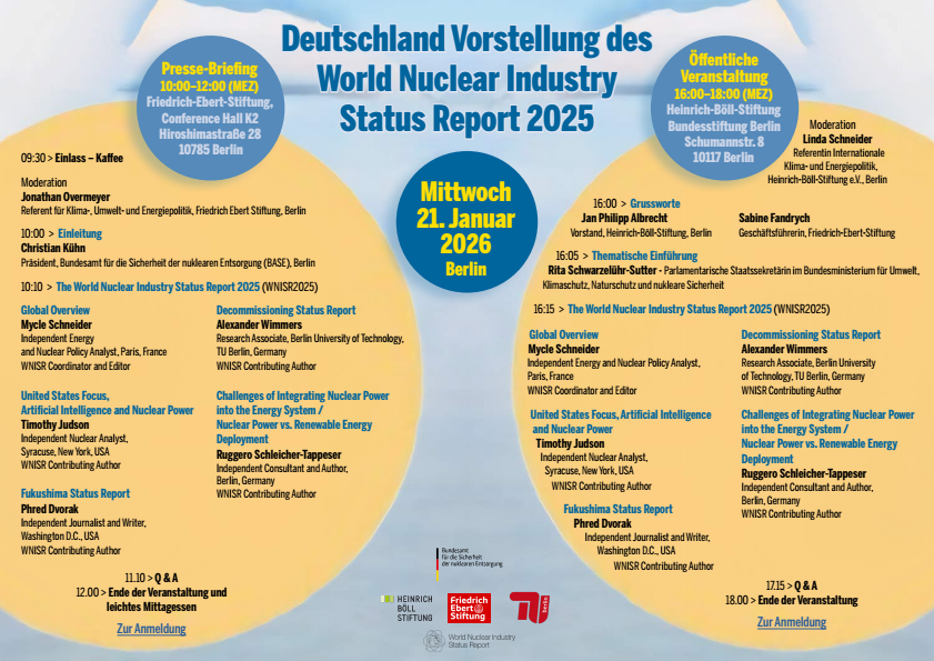 Präsentation Welt-Atom-Industrie-Status-Report 2025 in Berlin